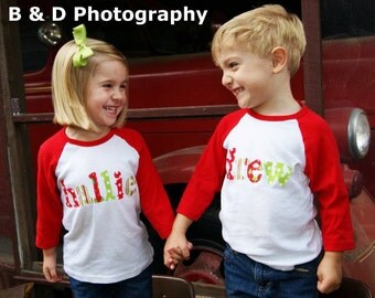 Christmas Shirt - Personalized Holiday Name Shirt - Perfect for Pictures or Photoshoot