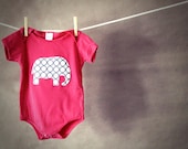 Elephant Organic Cotton One-Piece in Pomegranate