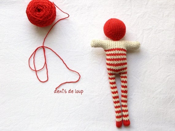 red striped doll - bonhomme
