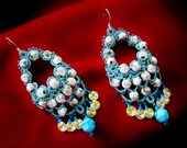 tatting turquoise chakra beads crystal earrings erg110