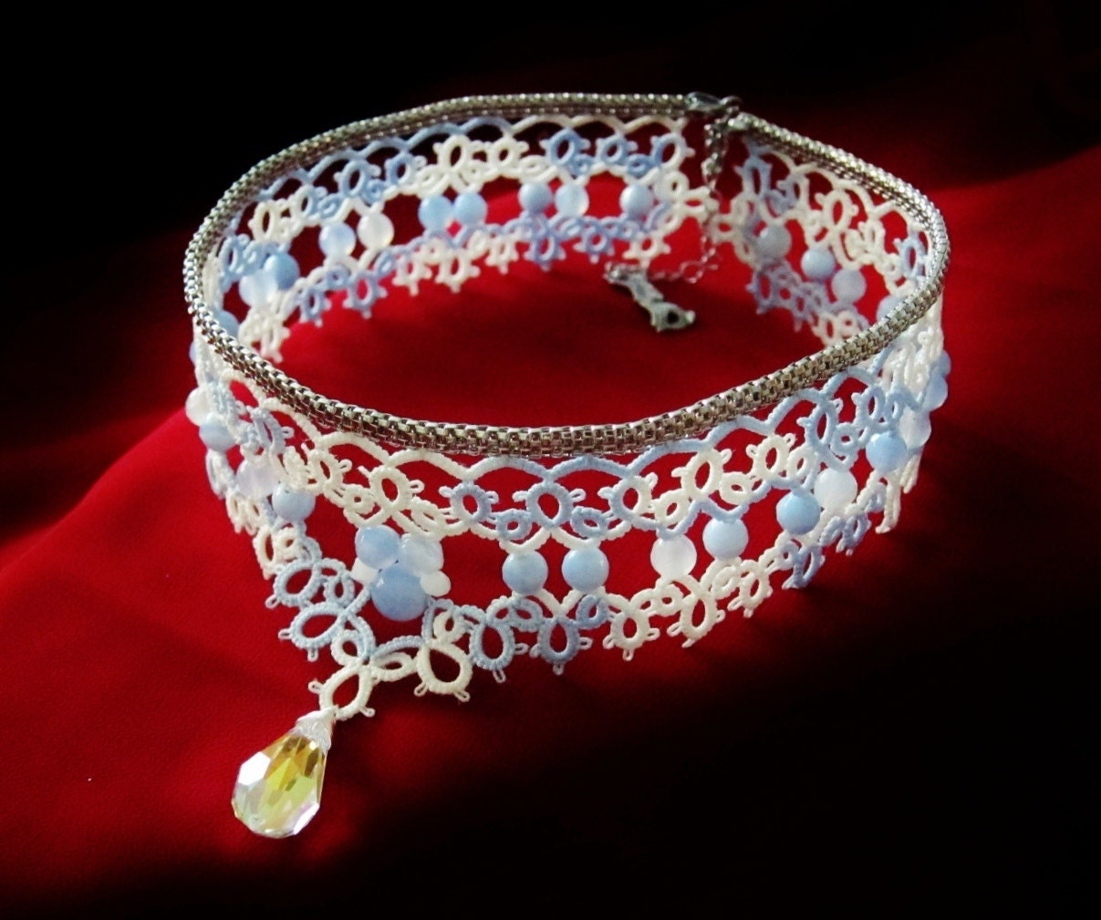 tatting necklace choker tatted lace nkl010