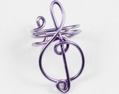 Light Purple Small Treble Clef Ear Cuff