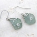 Aqua Sea Glass Earring in Silver Wire. Beach glass Dangles. Silver Earrings. Light Aqua Sea Foam Dangles. Sea Glass Jewelry-Earrings.
