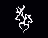 Deer & Doe Heart in white vinyl
