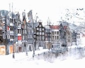Amsterdam Canal  - an architectural watercolour print (2 sold) - simoneridyard