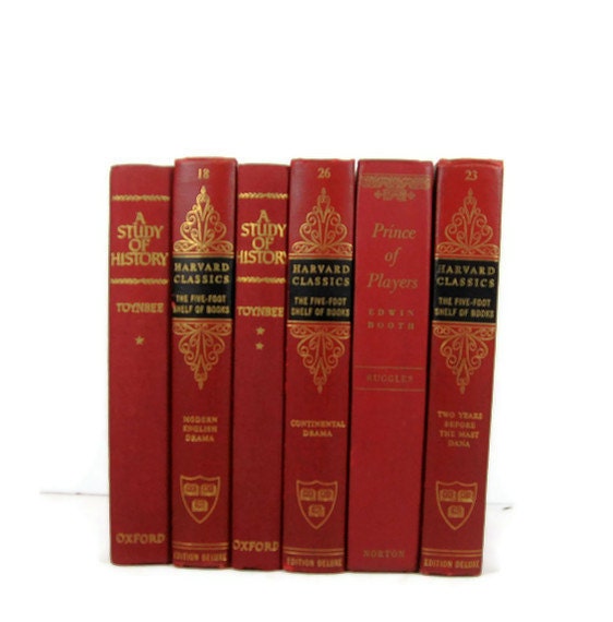 Valentine Red Vintage Books Holiday Home Decor Photography Prop