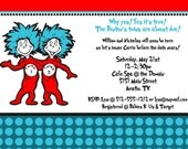 Thing 1 and Thing 2 Baby Shower Invitation Il_170x135