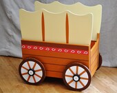 Vintage Childrens Kids Boys Toy Box Wagon Western Circus Carnival Cowboy Girl