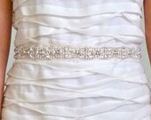 1" Handmade Bridal sash with pearls, pearl crystal chiffon belt, wedding belt, rhinestone pearl sash - DONNA - Ships in 1-2 weeks