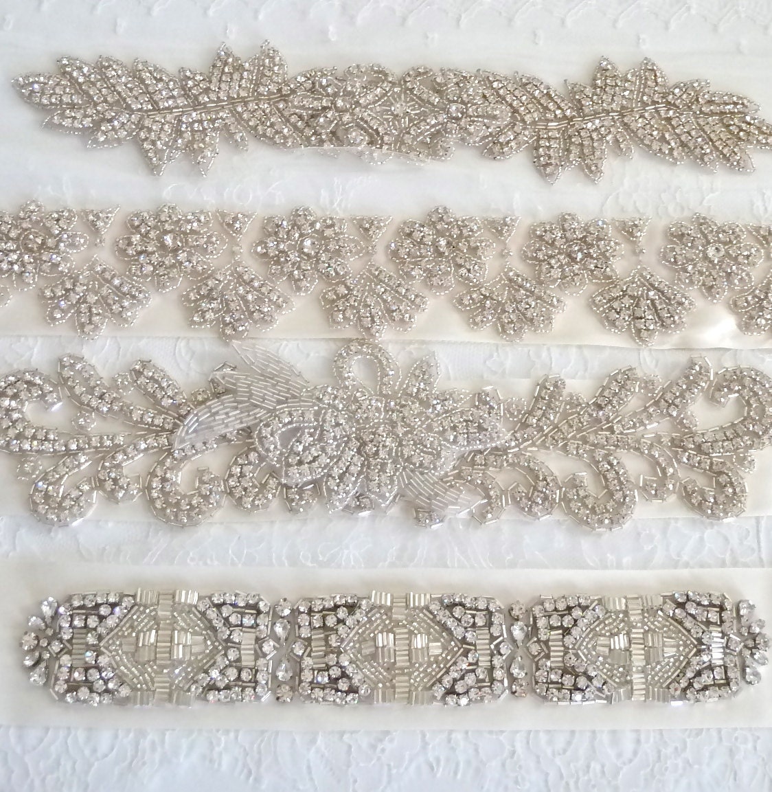 DEPOSIT only - Custom Bridal Crystal Rhinestone Sash, crystal wedding belt - 2.25" wide