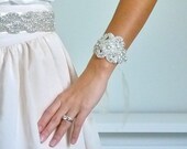 Bridal rhinestone bracelet, bridesmaid gift, bridesmaid bracelet, crystal bracelet, bridal cuff, jeweled bracelet - ships in 1 week