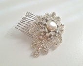 RACHEL Bridal comb, crystal comb, rhinestone comb, crystal hairpiece - ships in 1 week