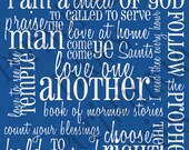 Favorite Church Hymns LDS Subway Art Printable 11 x14