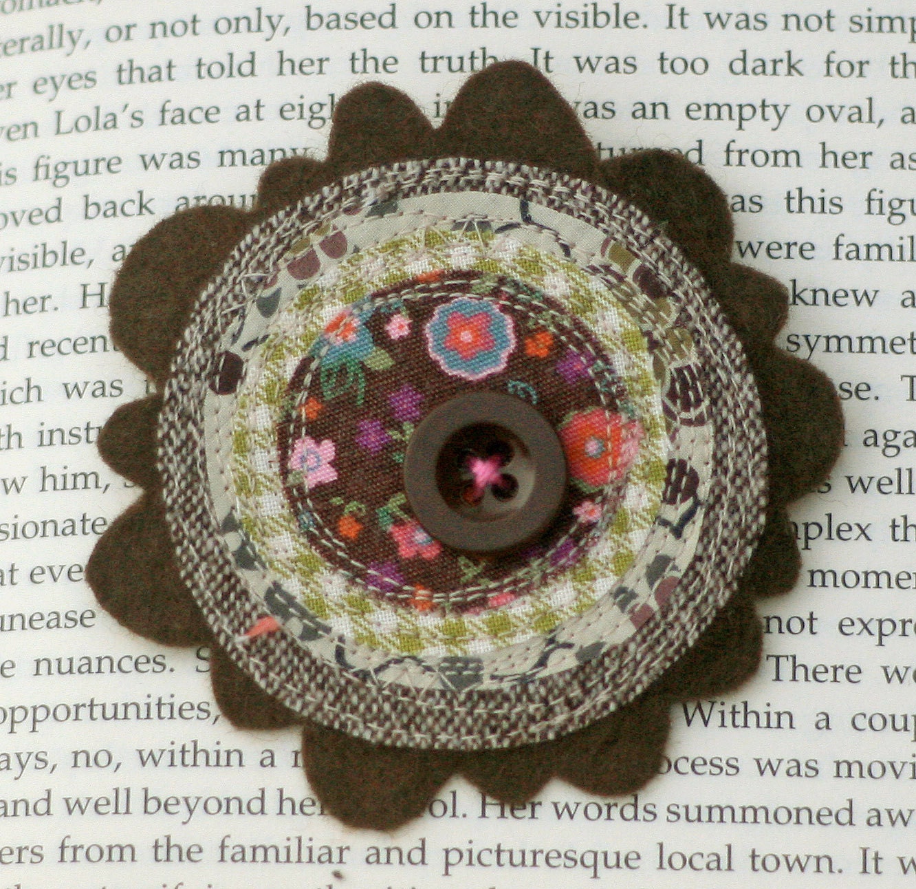 Felt and fabric flower corsage pin