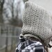 undyed crochet woolen hood - natural grey
