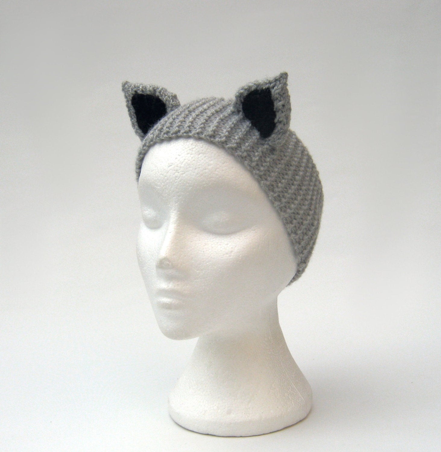 Animal ears headband knitted chunky raccoon ear warmers by jarg0n