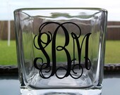 Personalized square candle holder