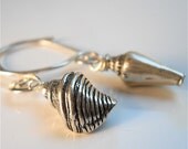 Tiny Silver Shell Earrings, Each a little Different, For SUMMER and the Beach Lover, Unique  Fashion Accessories