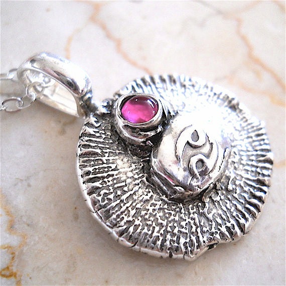JULY BIRTHDAY Pink Ruby Gemstone Silver Zodiac Necklace Cancer Sign Birthstone Pendant Gift, Eco-friendly Fashion Accessory, YourDailyJewels