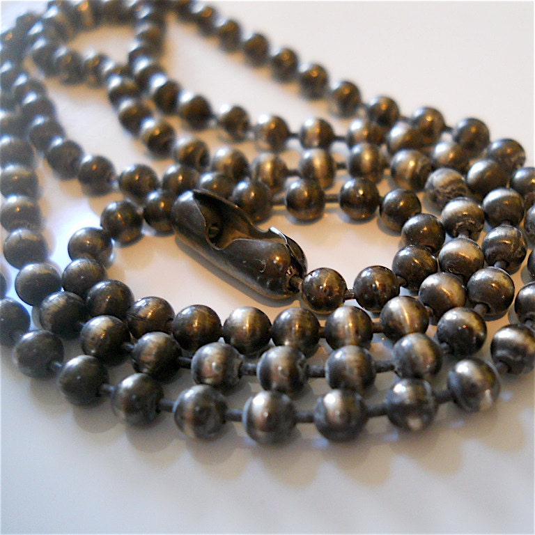 Black Oxidized Sterling Silver MEN's Necklace, Women too. 3mm Ball Chain, Many Shades, Diff. Lengths Avail. Men's Gift, Men's Jewelry