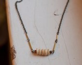 Vintage Wood Brass Necklace