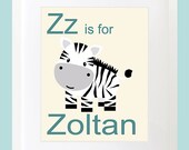 V - W - X - Y - Z  is for Name Wall Art - Children Nursery Wall Print Poster with Personalized Name