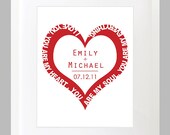 I Love You Modern Anniversary Wedding Announcement Wall Art - 8x10 Custom Wall Print Poster