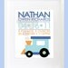 Choo Choo Train Birth Announcement Wall Art - 8x10 Baby Nursery Children Personalized Wall Print Poster