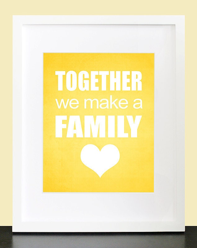 Together We Make A Family Wall Art - 8x10 Custom Inspirational Wall Print Poster