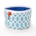 Squishy Travel Pet Water Bowl - French Blue Lattice Print