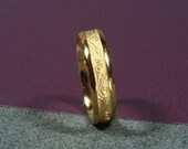 STARRY NIGHTS Wedding Band in 14k Yellow White or Rose Gold, NARROWER 4mm Width