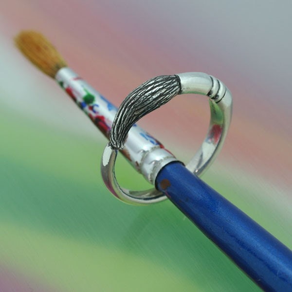 The ARTIST'S BRUSH RING -Be Married To Your Art. This Ring In Sterling Silver