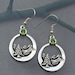 Round MOUNTAIN EARRINGS Trees, Mountains, and Green Tourmaline, in Sterling Silver