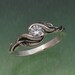 DELICATE LEAF RING, Your Choice of Stone.  Ring in sterling silver