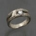 SOLITAIRE LEAF and White Sapphire, A Twig Ring in Sterling Silver