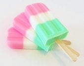 SOAP POPSICLE - Pink & Green, natural, handmade, glycerin, scented, kids, fun, custom party favors