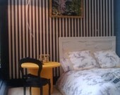 Miniature Modern White Platform Bed - Dollhouse Size 1 Inch Scale