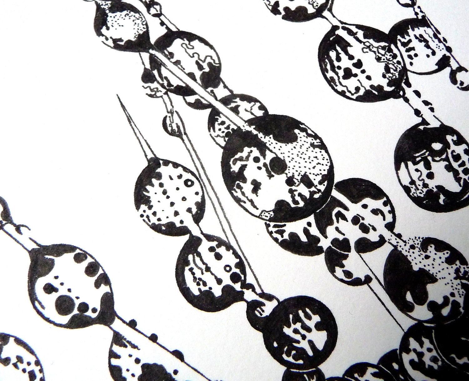 Original drawing, cactus in ink