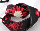 dSLR Camera Strap Black and Red Floral - Spring Accessories Spring Fashion