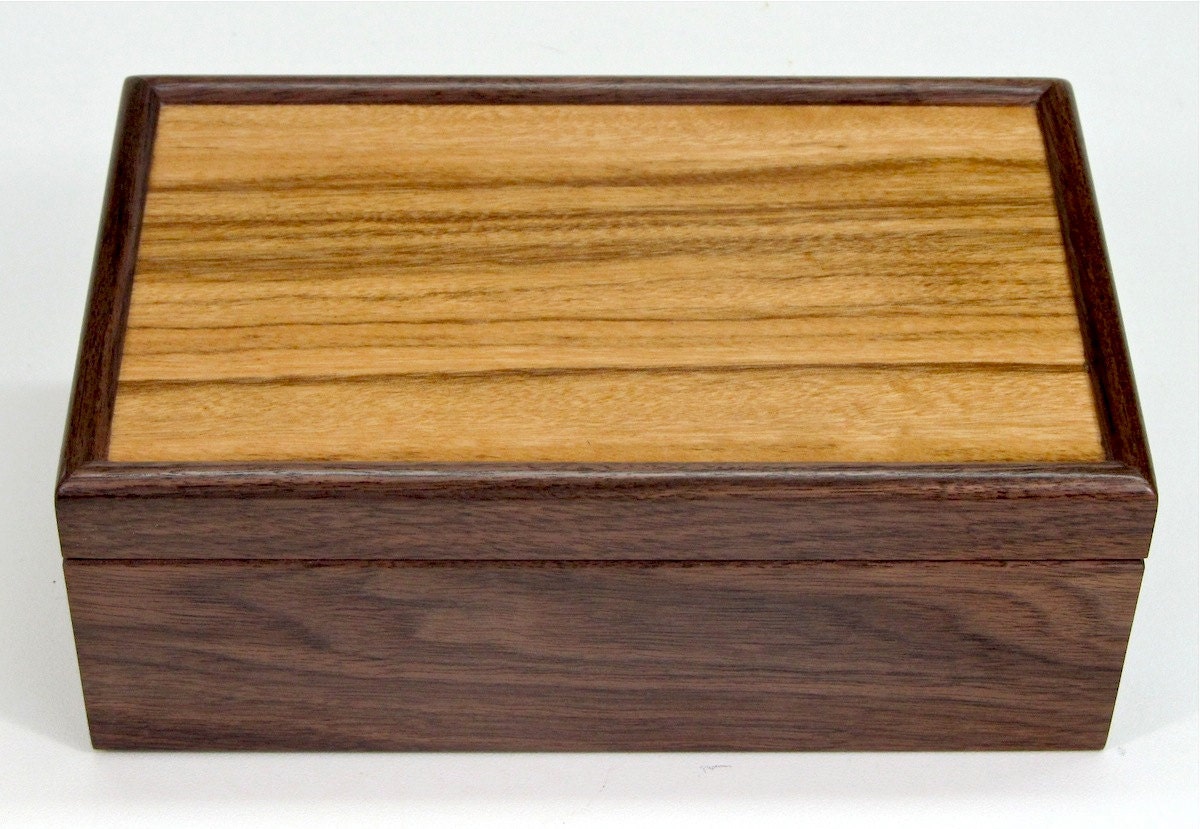 Black Walnut and Olive Wood Keepsake Box