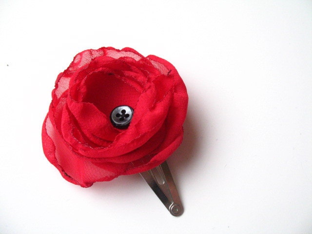 Tiny Fire Red Hair Clip