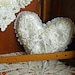Victorian Heart Shaped Vintage Ring Bearer Wedding Pillow, handmade of vintage fabrics and lace.