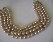Stunning Vintage Monet Necklace Strands of Glorious Pearls