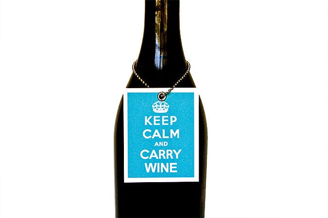 Keep Calm & Carry Wine - Set of 6 Wine Tags