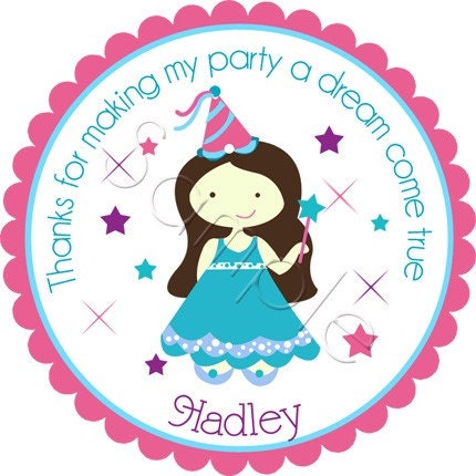 Pretty As A Princess Personalized Stickers - Favor Labels, Party Favor, Address Labels, Gift Tag, Birthday Stickers - Choice of Size