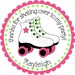 Roller Skate Bash Personalized Stickers - Favor Labels, Party Favor Stickers, Birthday Stickers, Skating - Choice of Size