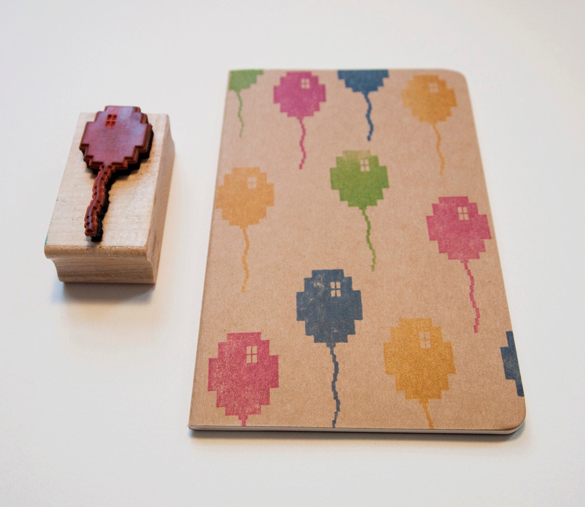 8 Bit Balloons Moleskine (sketch) 80's video game birthday graduation pocket journal