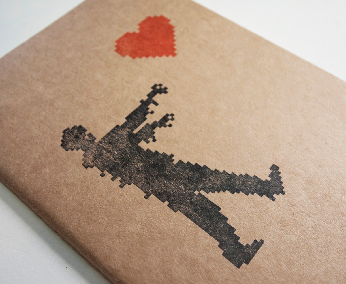 8 bit Zombie Love mother's day large moleskine (lined) geek zombies journal notebook