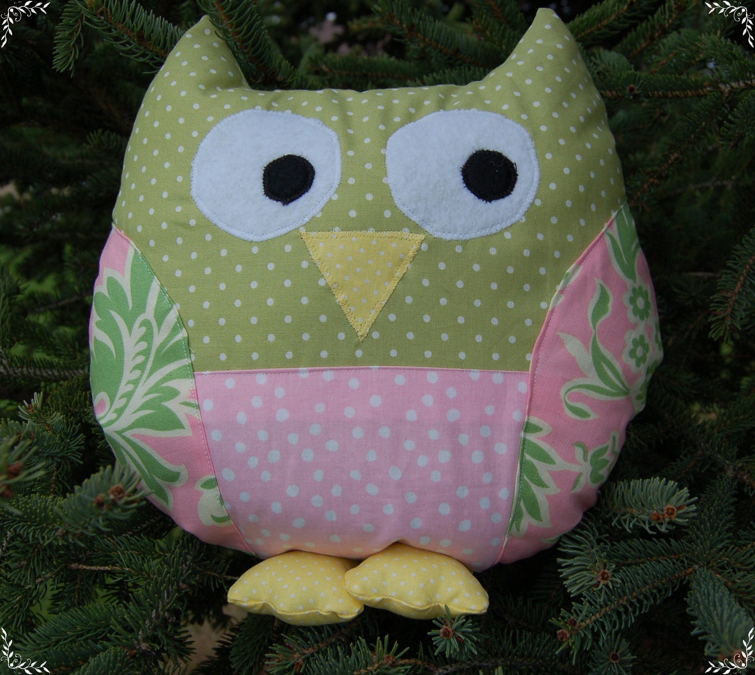 pink stuffed owl