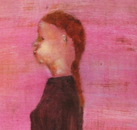 Art print girls portrait painting pink wall art Tender Mercies